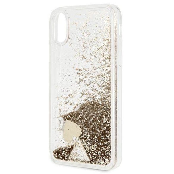 Guess GUOHCPXGLHFLGO iPhone X/Xs arany Glitter Charms keménytok 