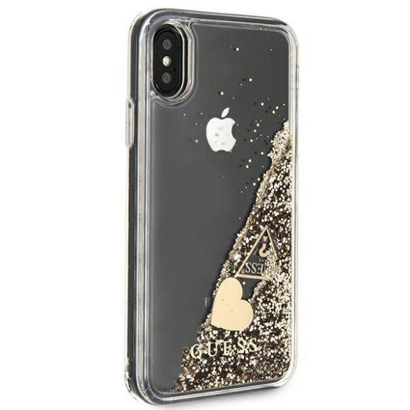 Guess GUOHCPXGLHFLGO iPhone X/Xs arany Glitter Charms keménytok 