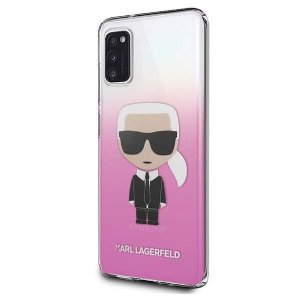 Karl Lagerfeld KLHCA41TRDFKPI Samsung Galaxy A41A415 rózsaszín színátmenetes ikonikus Karl Lagerfeld tok