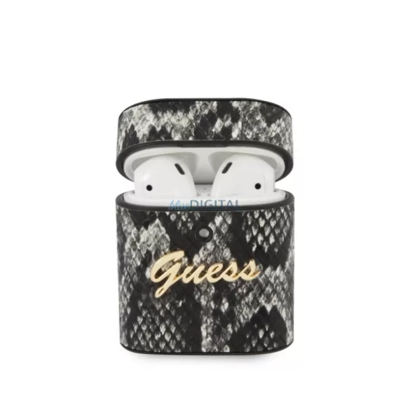 Guess GUACA2PUSNSMLBK AirPods 1/2 tok fekete Python kollekció