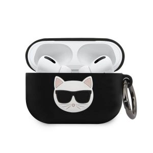 Karl Lagerfeld KLACAPSILCHBK AirPods Pro fekete szilikon Choupette tok