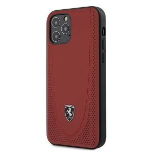 Ferrari FEOGOHCP12MRE iPhone 12/12 Pro 6,1" piros Off Track perforált keménytok