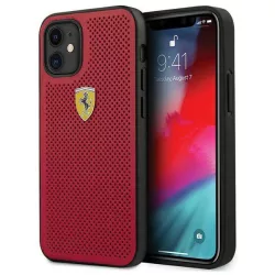   Ferrari FESPEHCP12SRE iPhone 12 mini 5,4" piros On Track perforált keménytok