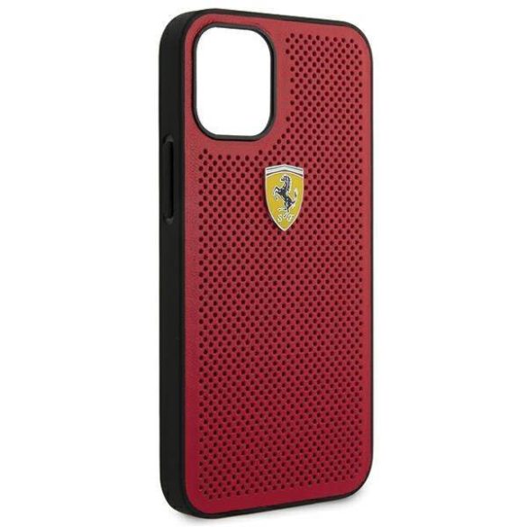 Ferrari FESPEHCP12SRE iPhone 12 mini 5,4" piros On Track perforált keménytok