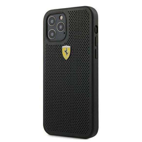 Ferrari FESPEHCP12LBK iPhone 12 Pro Max 6,7" fekete On Track perforált keménytok