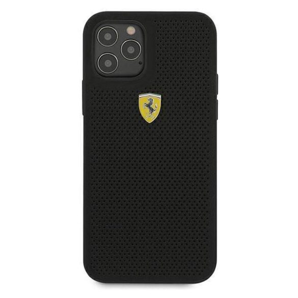 Ferrari FESPEHCP12LBK iPhone 12 Pro Max 6,7" fekete On Track perforált keménytok