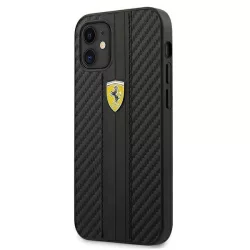   Ferrari FESNECHCP12SBK iPhone 12 mini 5,4" fekete On Track PU Carbon keménytok