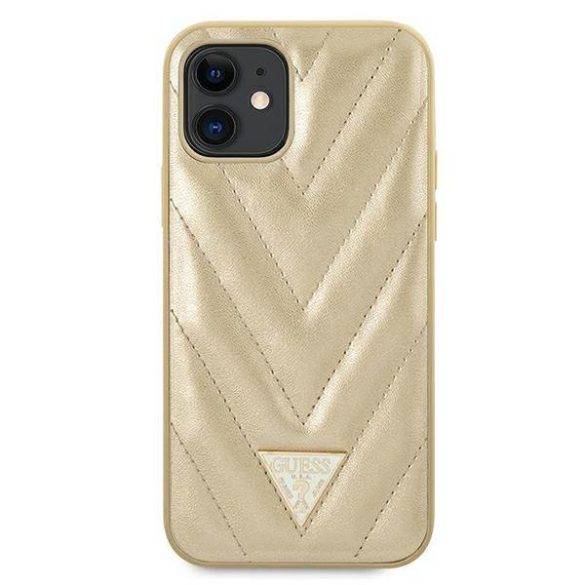 Guess GUHCP12SPUVQTMLBE iPhone 12 mini 5,4" arany V-Quilted Collection keménytok