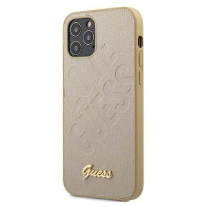 Guess GUHCP12SPUILGLG iPhone 12 mini 5,4" arany keménytok irizáló Love Script arany logóval