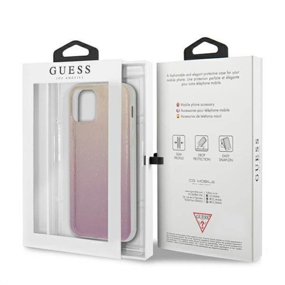 Guess GUHCP12M3D4GGPG iPhone 12/12 Pro 6,1" rózsaszín 3D 4G színátmenetes tok