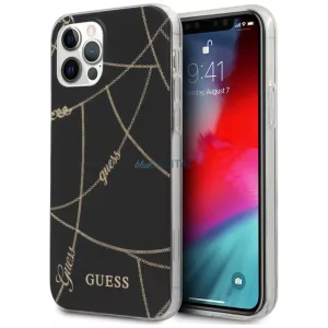 Guess GUHCP12LPCUCHBK iPhone 12 Pro Max 6,7" fekete Gold Chain Collection keménytok