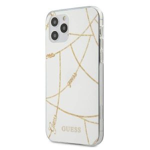 Guess GUHCP12LPCUCHWH iPhone 12 Pro Max 6,7" fehér Gold Chain Collection keménytok