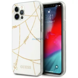 Guess GUHCP12LPCUCHWH iPhone 12 Pro Max 6,7" fehér Gold Chain Collection keménytok