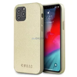   Guess GUHCP12LIGLGO iPhone 12 Pro Max 6,7" arany irizáló keménytok 