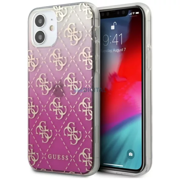 Guess GUHCP12SPCU4GGPI iPhone 12 mini 5,4" rózsaszín 4G színátmenetes keménytok