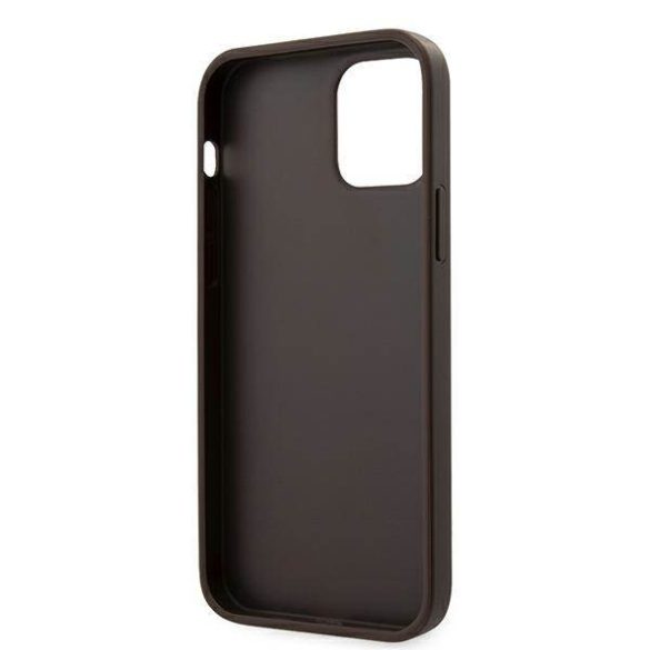 Guess GUHCP12LG4GLBR iPhone 12 Pro Max 6,7" barna 4G Stripe Collection keménytok