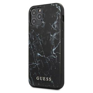 Guess GUHCP12LPCUMABK iPhone 12 Pro Max 6,7" fekete márvány keménytok