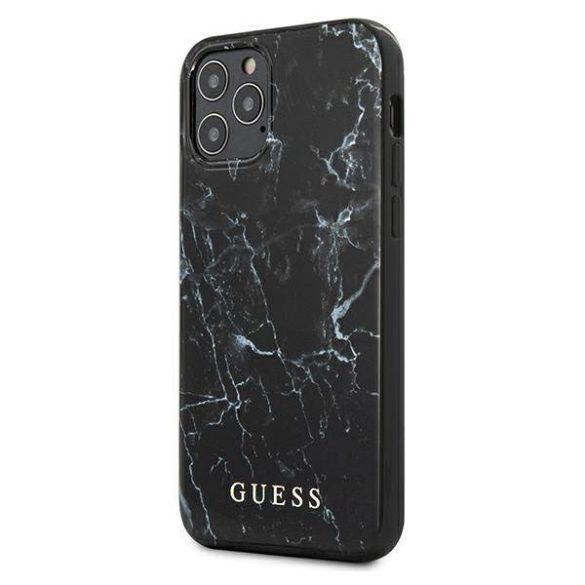 Guess GUHCP12LPCUMABK iPhone 12 Pro Max 6,7" fekete márvány keménytok