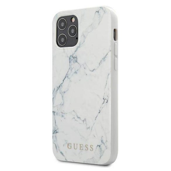 Guess GUHCP12LPCUMAWH iPhone 12 Pro Max 6,7" fehér márvány keménytok