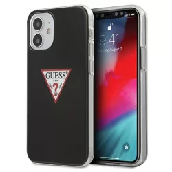   Guess GUHCP12SPCUCTLBK iPhone 12 mini 5,4" fekete Triangle Collection keménytok