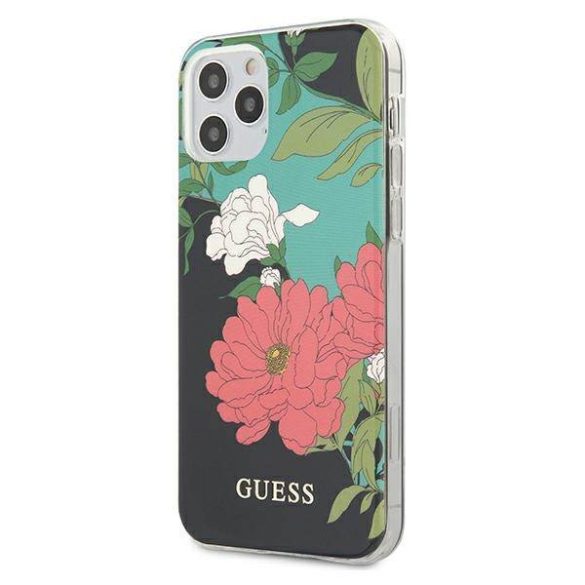 Guess GUHCP12LIMLFL01 iPhone 12 Pro Max 6,7" fekete N°1 Flower Collection tok