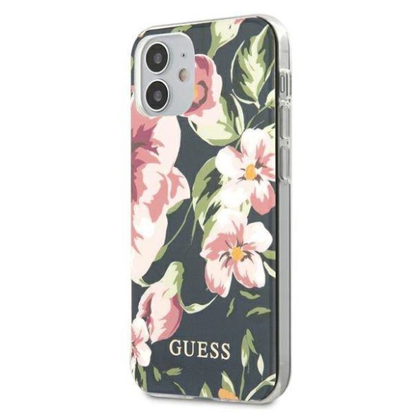 Guess GUHCP12SIMLFL03 iPhone 12 mini 5,4" kék N°3 Flower Collection tok