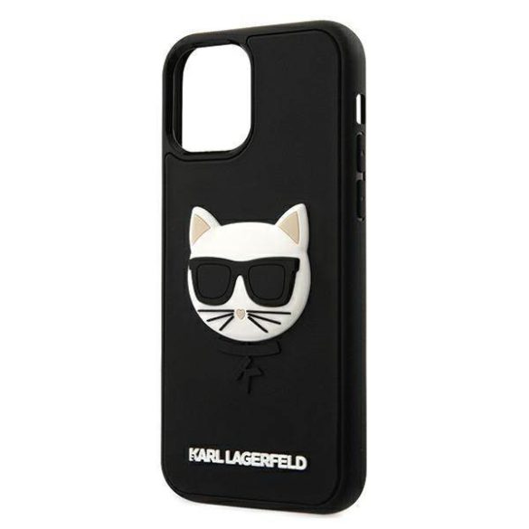 Karl Lagerfeld KLHCP12MCH3DBK iPhone 12 /12 Pro 6,1" fekete keménytok 3D gumiból készült keménytok