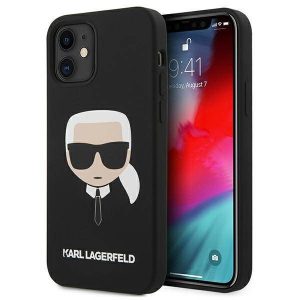 Karl Lagerfeld KLHCP12SSLKHHBK iPhone 12 mini 5,4" fekete szilikon keménytok Karl Lagerfeld fej