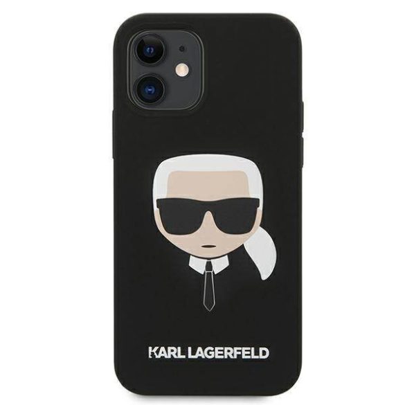 Karl Lagerfeld KLHCP12SSLKHHBK iPhone 12 mini 5,4" fekete szilikon keménytok Karl Lagerfeld fej