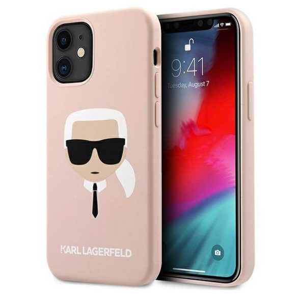 Karl Lagerfeld KLHCP12SSLKHLP iPhone 12 mini 5,4" világos rózsaszín szilikon keménytok Karl Lagerfeld fej