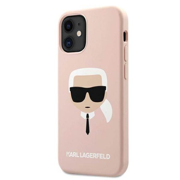 Karl Lagerfeld KLHCP12SSLKHLP iPhone 12 mini 5,4" világos rózsaszín szilikon keménytok Karl Lagerfeld fej