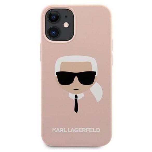 Karl Lagerfeld KLHCP12SSLKHLP iPhone 12 mini 5,4" világos rózsaszín szilikon keménytok Karl Lagerfeld fej