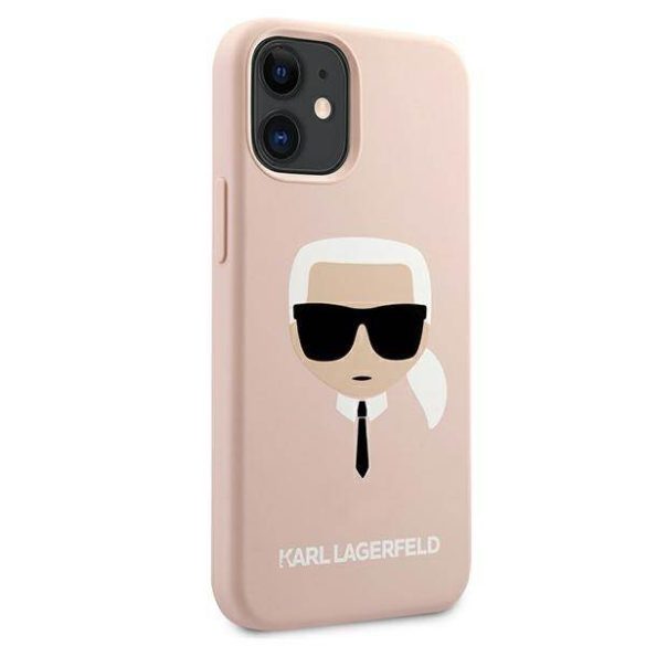 Karl Lagerfeld KLHCP12SSLKHLP iPhone 12 mini 5,4" világos rózsaszín szilikon keménytok Karl Lagerfeld fej