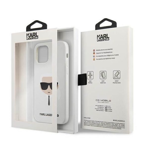 Karl Lagerfeld KLHCP12SSLKHWH iPhone 12 mini 5,4" fehér szilikon keménytok Karl Lagerfeld fej