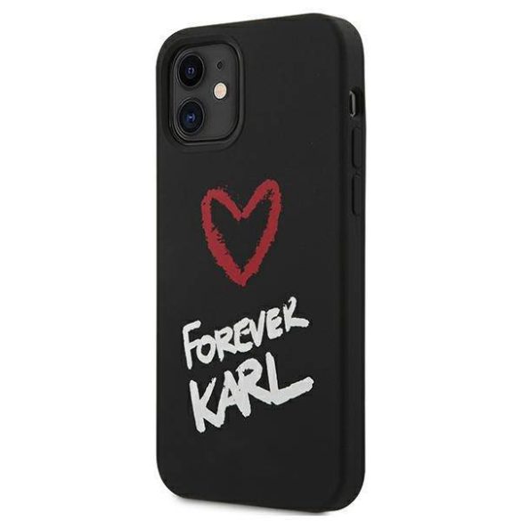 Karl Lagerfeld KLHCP12SSILKRBK iPhone 12 mini 5,4" fekete szilikon keménytok Forever Karl