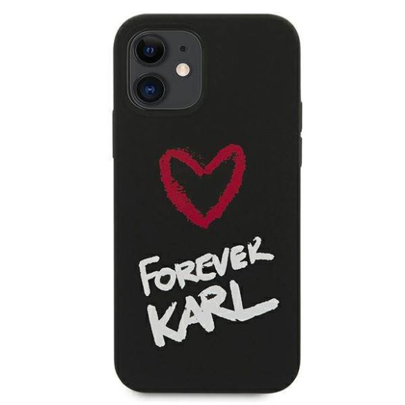 Karl Lagerfeld KLHCP12SSILKRBK iPhone 12 mini 5,4" fekete szilikon keménytok Forever Karl