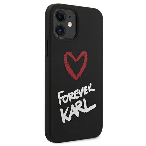 Karl Lagerfeld KLHCP12SSILKRBK iPhone 12 mini 5,4" fekete szilikon keménytok Forever Karl