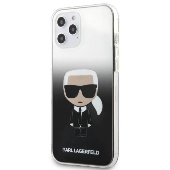 Karl Lagerfeld KLHCP12LTRDFDFKBK iPhone 12 Pro Max 6,7" fekete keménytok színátmenetes ikonikus Karl