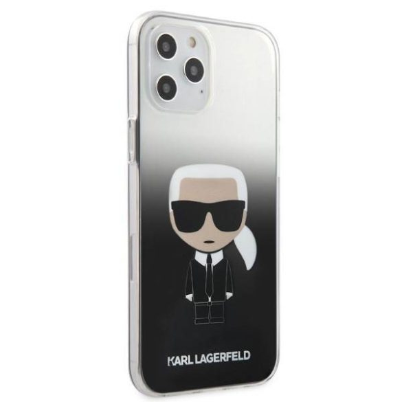 Karl Lagerfeld KLHCP12LTRDFDFKBK iPhone 12 Pro Max 6,7" fekete keménytok színátmenetes ikonikus Karl