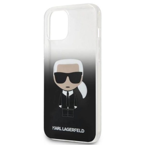 Karl Lagerfeld KLHCP12LTRDFDFKBK iPhone 12 Pro Max 6,7" fekete keménytok színátmenetes ikonikus Karl