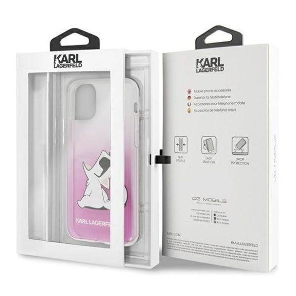 Karl Lagerfeld KLHCP12LCFNRCPI iPhone 12 Pro Max 6,7" rózsaszín Choupette Fun keménytok