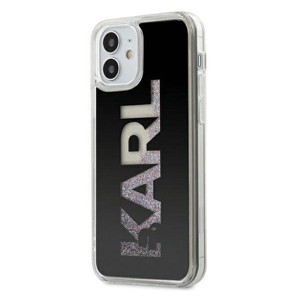 Karl Lagerfeld KLHCP12SKLMLBK iPhone 12 mini 5,4" fekete Karl Logo Glitter keménytok