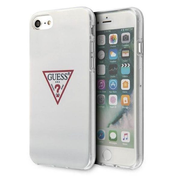 Guess GUHCI8PCUCTLWH iPhone 7/8/SE 2020 / SE 2022 fehér Triangle Collection keménytok