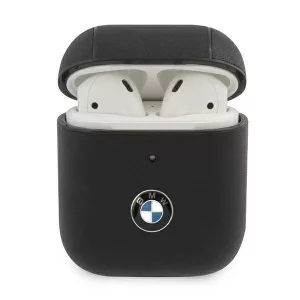 BMW BMA2CSLBK AirPods 1/2 tok fekete Geniune Leather Signature Collection