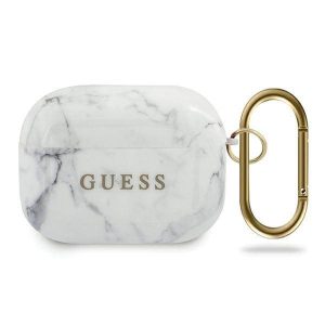 Guess GUACAPTPUMAWH AirPods Pro fehér Marble Collection  tok
