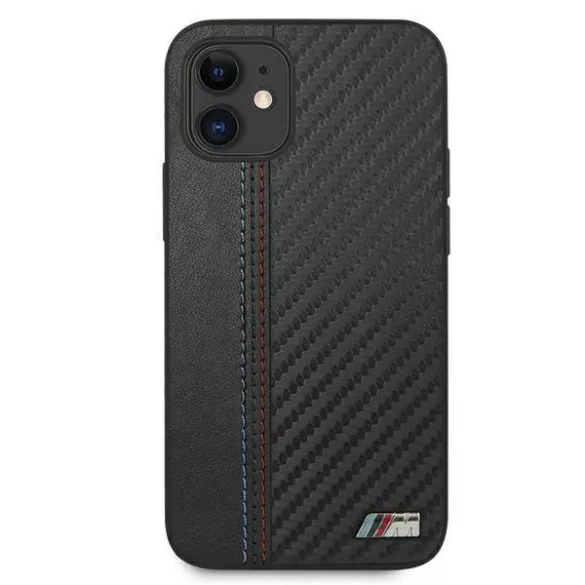 BMW BMHCP12SMCARBK iPhone 12 mini 5,4" fekete keménytok M Collection PU csíkos