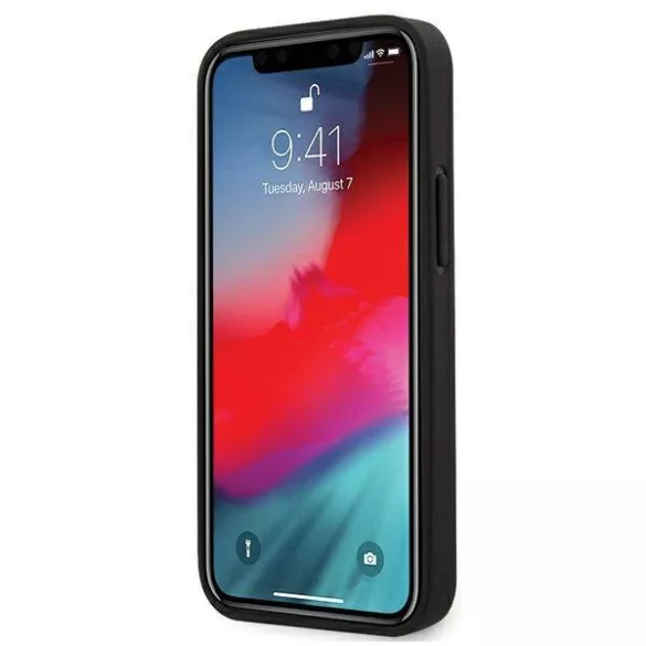 BMW BMHCP12SMCARBK iPhone 12 mini 5,4" fekete keménytok M Collection PU csíkos
