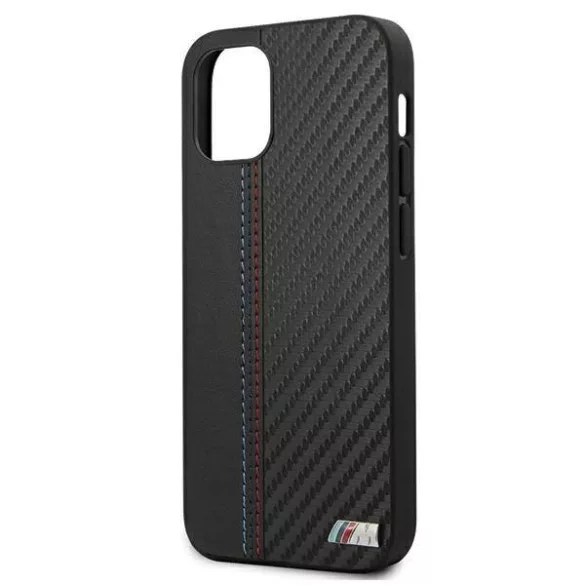 BMW BMHCP12SMCARBK iPhone 12 mini 5,4" fekete keménytok M Collection PU csíkos