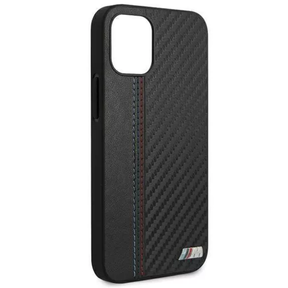 BMW BMHCP12SMCARBK iPhone 12 mini 5,4" fekete keménytok M Collection PU csíkos