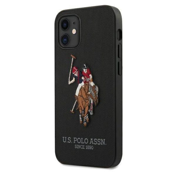 US Polo USHCP12SPUGFLBK iPhone 12 mini 5,4" fekete Polo Embroidery Collection tok